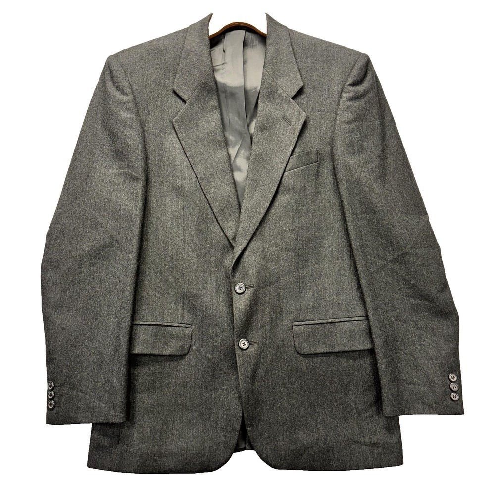 Alexandre London Blazer Sport‎ Coat Mens 38L Gray Wool Made in England 2 Button